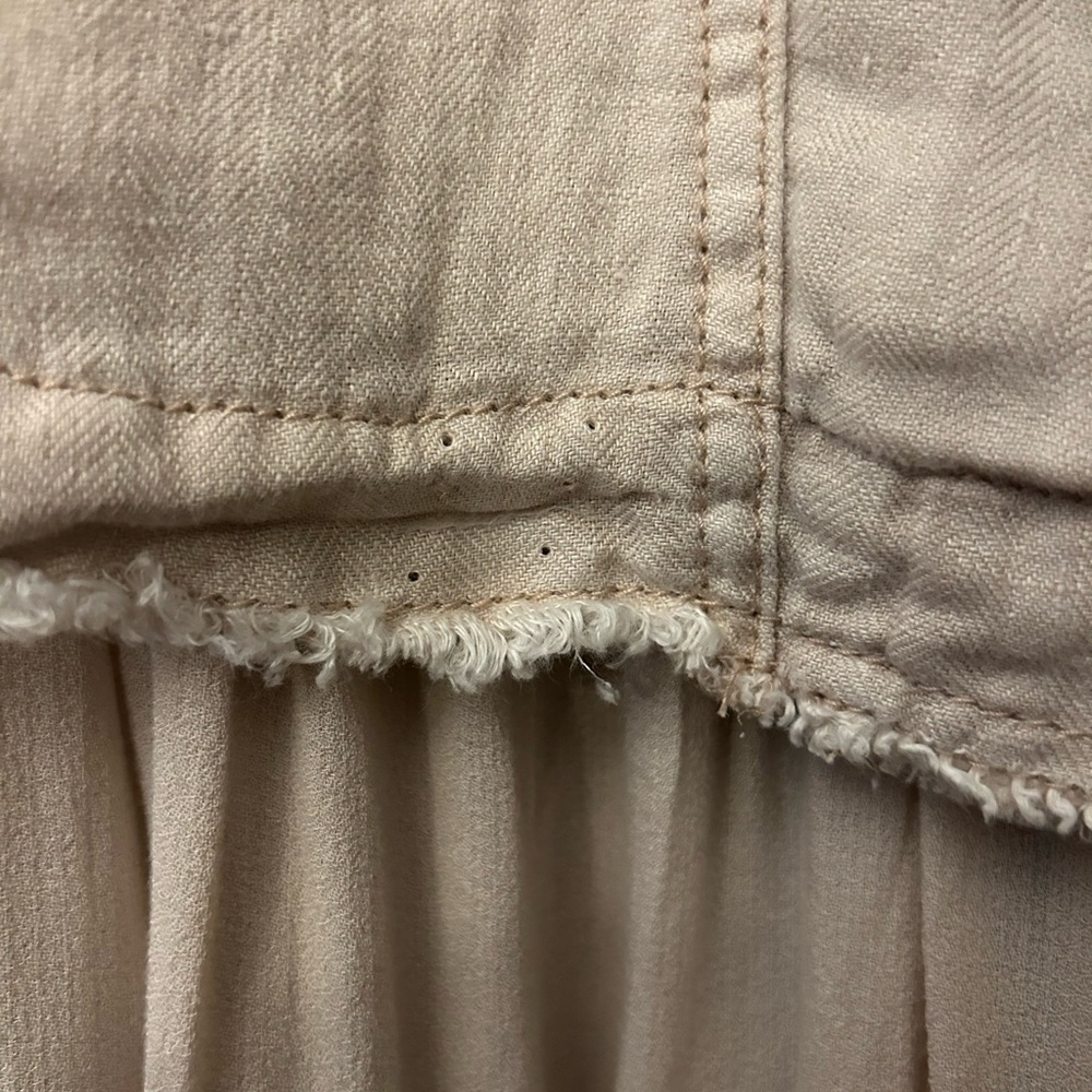 Free People Linen Layered Ruffles Blazer Jacket in Dusty Fig Cream Medium NWOT - Picture 10 of 11